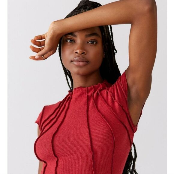 - NWT Burgundy seamed a line mini dress size M - Picture 3 of 10